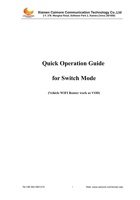 Quick Operation Guide for Switch Mode 封面